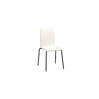 Berlin White Conference Chair Hire – Wood & Aluminium Seat 86 cm