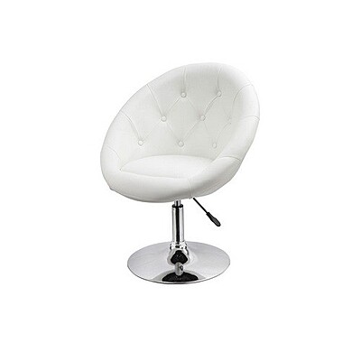 Berlin Round Lounge Chair Hire – White Adjustable Seating 43–54 cm