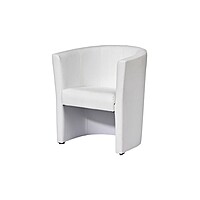 Berlin Lounge Armchair Hire – White Faux-Leather Seat 75 cm
