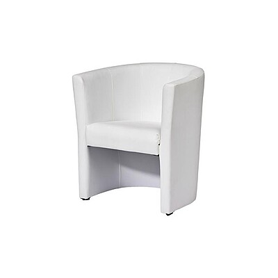 Berlin Lounge Armchair Hire – White Faux-Leather Seat 75 cm Berlin Lounge Armchair Hire – White Faux-Leather Seat 75 cm