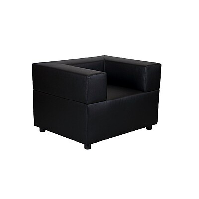 Berlin Black Leather-Style Lounge Chair Hire – 63 cm Overall Height