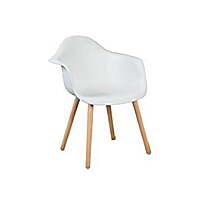 Berlin Retro Chair Hire – White Plastic Seat with Wooden Legs (82 cm)