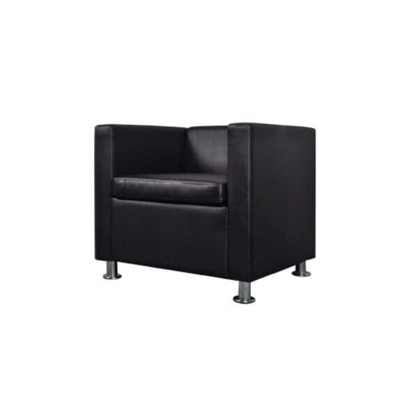 Berlin Black Lounge Club Chair Hire – Faux-Leather Armchair C0014, 63 cm