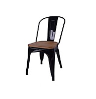 Berlin Industrial‑Style Dining Chair Hire – Black Steel Seat 84 cm