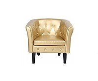 Berlin Gold Club Chair Hire – Leather‑Look Armchair C0072, 71 cm