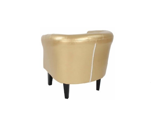 Berlin Gold Club Chair Hire – Leather‑Look Armchair C0072, 71 cm