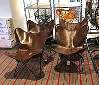 Berlin Leather-Look Butterfly Chair Hire – 60 cm High Folding Seat