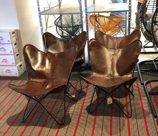 Berlin Leather-Look Butterfly Chair Hire – 60 cm High Folding Seat Berlin Leather-Look Butterfly Chair Hire – 60 cm High Folding Seat