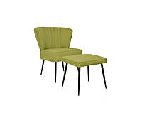 Berlin Green Vintage Club Chair Hire – Upholstered Seat 80 cm High
