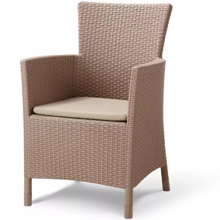 Berlin Outdoor Rattan Armchair Hire – Beech Wicker Lounge Seat 89 cm