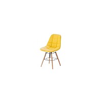 Berlin Tall Yellow Chair Hire – Upholstered Faux-Leather & Wood, 106.5 cm