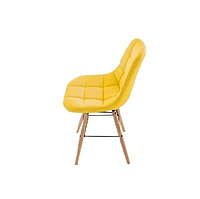 Berlin Tall Yellow Chair Hire – Upholstered Faux-Leather & Wood, 106.5 cm