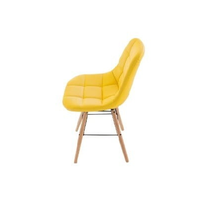 Berlin Tall Yellow Chair Hire – Upholstered Faux-Leather & Wood, 106.5 cm Berlin Tall Yellow Chair Hire – Upholstered Faux-Leather & Wood, 106.5 cm