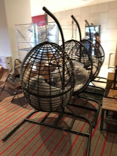 Berlin Hanging Chair Hire – Wicker‑Style Hanging Seat 122 cm High Berlin Hanging Chair Hire – Wicker‑Style Hanging Seat 122 cm High
