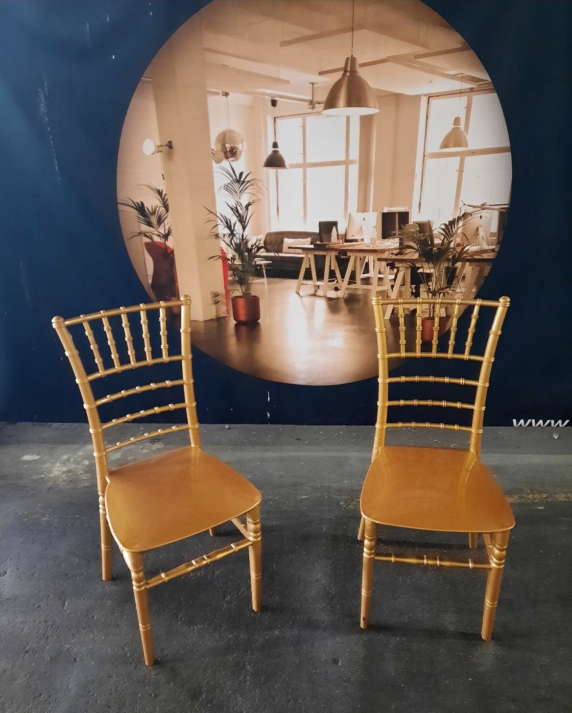 Berlin Gold Chiavari Chair Hire – Elegant Event Seating 93 cm High
