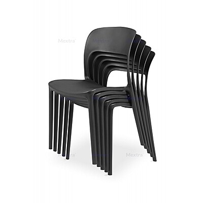 Berlin Black Conference Chair Hire – Lightweight Polypropylene Seat 79 cm High