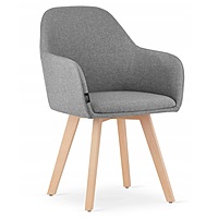Berlin Grey Upholstered Lounge Chair Hire – Fabric & Wood Seat 84 cm High
