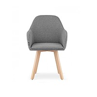 Berlin Grey Upholstered Lounge Chair Hire – Fabric & Wood Seat 84 cm High