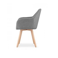 Berlin Grey Upholstered Lounge Chair Hire – Fabric & Wood Seat 84 cm High