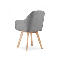 Berlin Grey Upholstered Lounge Chair Hire – Fabric & Wood Seat 84 cm High