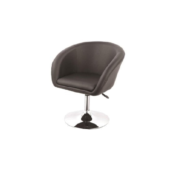 Berlin Black Swivel Lounge Chair Hire – Upholstered Faux‑Leather Seat, 360° Rotating (45 × 60 cm Seating, up to 130 kg)