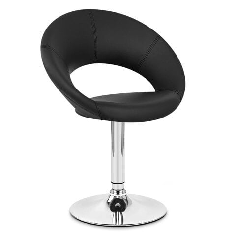Berlin Black Faux Leather Lounge Chair Hire – Adjustable Aluminium Frame Seat (60–83 cm)