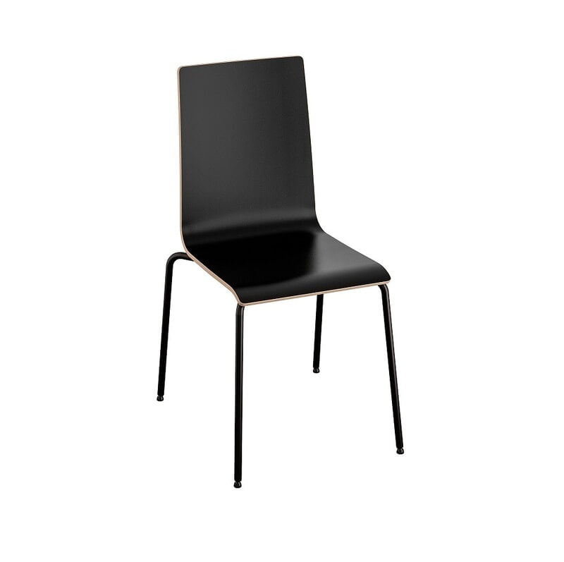 Berlin Black Modern Conference Chair Hire – Wood & Aluminium Frame, 86 cm High