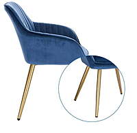 Berlin Blue Lounge Chair Hire – 81 cm High with Gold Legs
