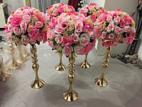 Rent a Gold Flower Pedestal Column in Berlin