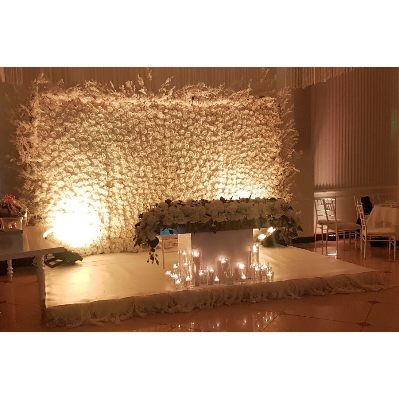 Rent a White Flower Wall in Berlin (Silk Blossom Decorative Hedge)