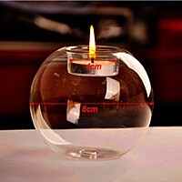 Rent a Round Transparent Tealight Holder in Berlin (Approx. 10 cm × 10 cm)