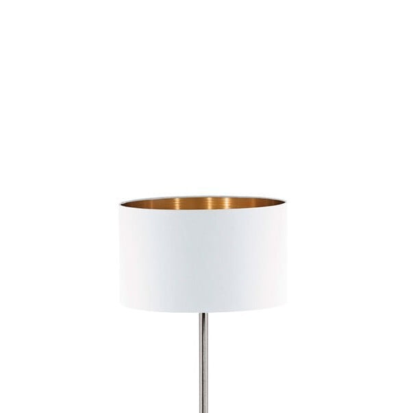 Classic White Fabric & Stainless Steel Floor Lamp Rental Berlin