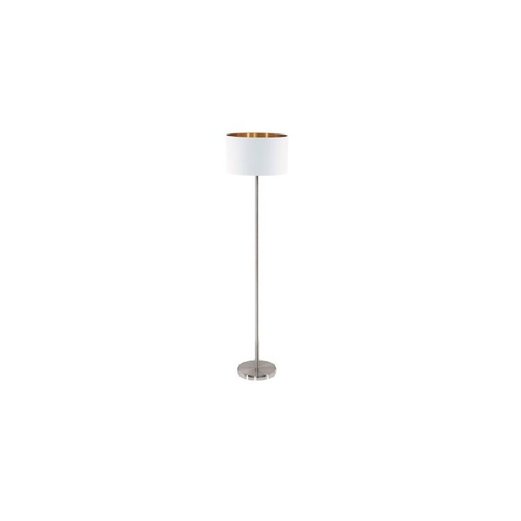 Classic White Fabric & Stainless Steel Floor Lamp Rental Berlin