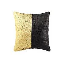 Black & Gold Sequin Cushion Rental Berlin – 45 × 45 cm Shimmering Decorative Accent