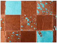 Leather‑Look Patchwork Rug Rental Berlin – 120 × 80 cm Decorative Floor Accent