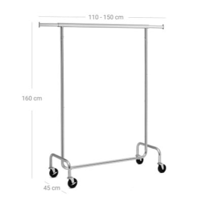 Rent a Chrome Garment Rack in Berlin – Adjustable Clothes Rail Hire