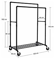 Rent an Adjustable Clothes Rack (142–162 cm) in Berlin – Garment Stand Hire Rent an Adjustable Clothes Rack (142–162 cm) in Berlin – Garment Stand Hire