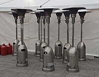 Gas Patio Heater Rental Berlin – Stainless Steel Heater 5–12 kW, 25 sqm Coverage