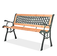 Wooden Park Bench Rental Berlin – Classic Outdoor Bench 122 × 51 cm