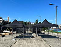 3×3 m Black Pop‑Up Canopy Hire Berlin – Waterproof Folding Tent with Sidewalls