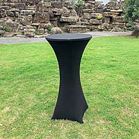Black Stretch Cocktail Table Cover Rental in Berlin – Fitted Tablecloths