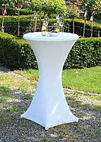 White Stretch Cocktail Table Cover Rental in Berlin – Fitted Tablecloths