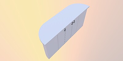 Oval Lockable Exhibition Counter Hire in Berlin Oval Lockable Exhibition Counter Hire in Berlin