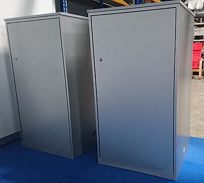 Lockable Exhibition Counter Hire in Berlin – Grey Finish Lockable Exhibition Counter Hire in Berlin – Grey Finish