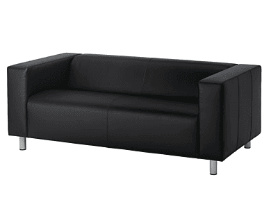 Black 2-Seater Leather Sofa Hire in Berlin